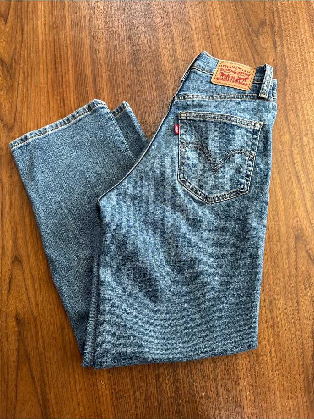 Levi's Ribcage Straight Ankle Denim Jeans Size 24 Button Fly Medium Wash - Picture 2 of 7